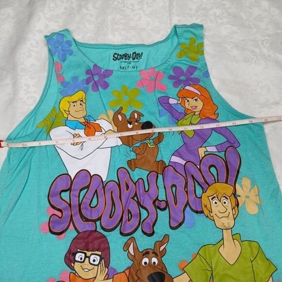 Hanna-Barbera Scooby-Doo Girls Graphic Print Tank Top Teal Juniors Size 7-9 - Picture 5 of 6